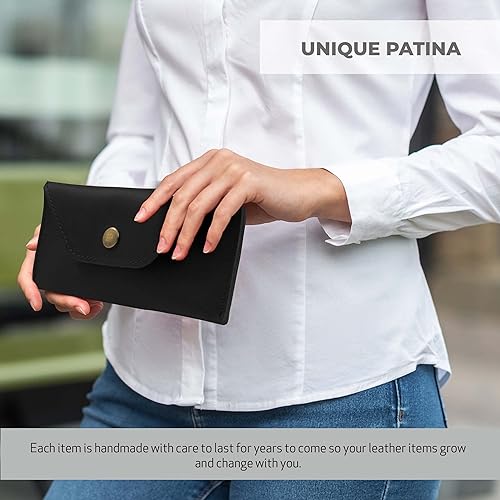 Miniatura 9 de Envoy Cartera de cuero genuino para efectivo hecha a mano con cuero de grano completo  Bolsa de utilidad diseñada para efectivo, monedas, tarjetas y