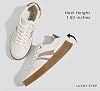 Tenis de plataforma retro casuales para mujer LUCKY STEP, con gamuza sintética y suela de goma 5