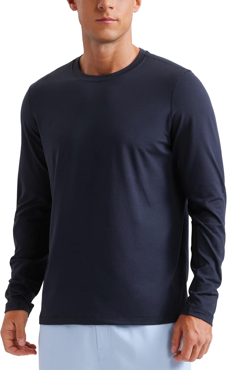 CRZ YOGA Cloud Jersey Long Sleeve Shirts for Men - Crewneck Breathable Casual Workout T-Shirts Soft Basic Tops