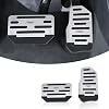 2 PCS Car Brake Pedal, Non-Slip Accelerator Pedal Kit, Aluminum Alloy Pedal Replacement, Vehicle Interior Decoration, Foot Pedal Protection Parts, Universal for Most Cars, Trucks (Silver)