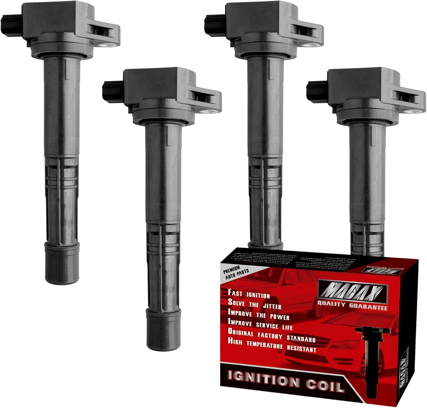 Set of 4 Ignition Coils UF602 C1662 Compatible with Honda Acura Accord Civic CR-V Crosstour ILX - L4 2.4L