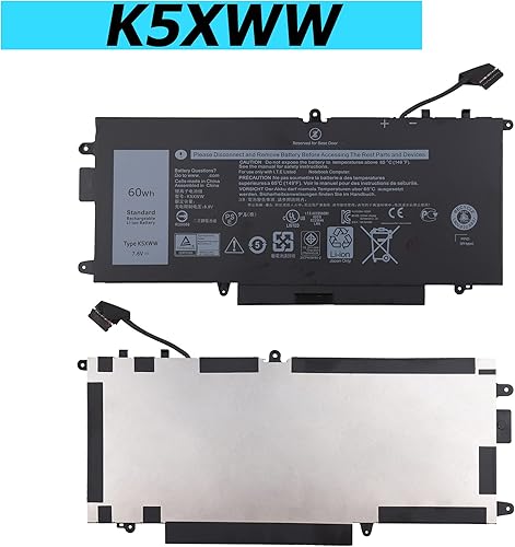 Miniatura 2 de K5XWW 60Wh - Batería compatible con Inspiron 13 5370 7373 7370 7380 7386 P83G P83G001 P83G002 P87G001 P83G002 P87G Vostro 13-5370-D155555555 05G R1.