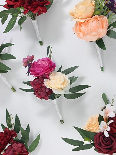 Miniatura 7 de Rinlong 6 centros de mesa de flores surtidos para mesas de boda, centro de mesa, ramos de dama de honor, estante de guardería de bebé, decoración de