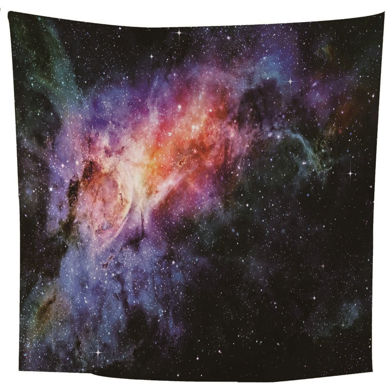 Tapices de Pared Navidad, Decoración Navideña Universo Cielo Estrellado Poliéster Vistoso 240x220CM