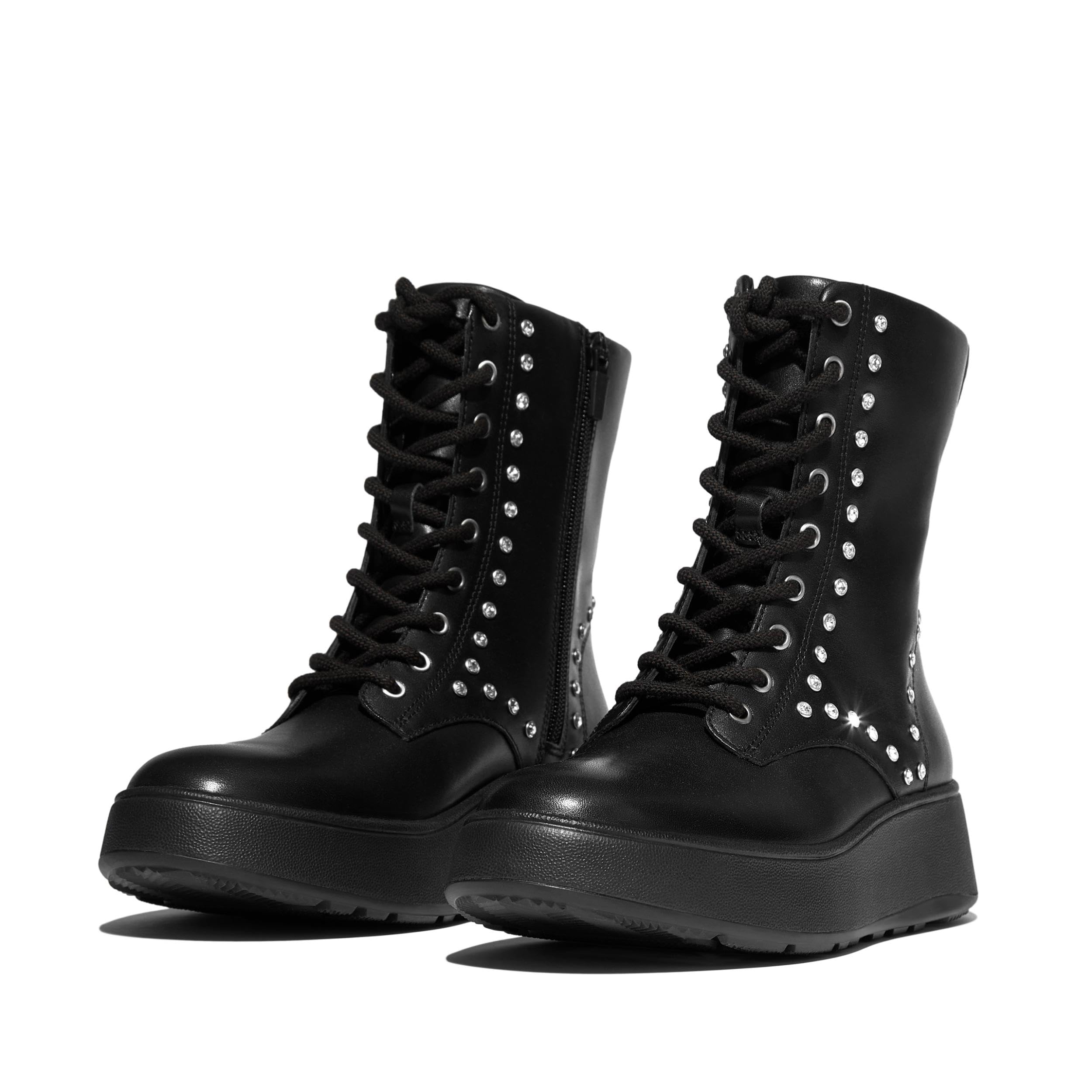 Fitflop F-Mode Gem-Trim Leather Lace-up Ankle Boots, Botas Cortas al Tobillo Mujer
