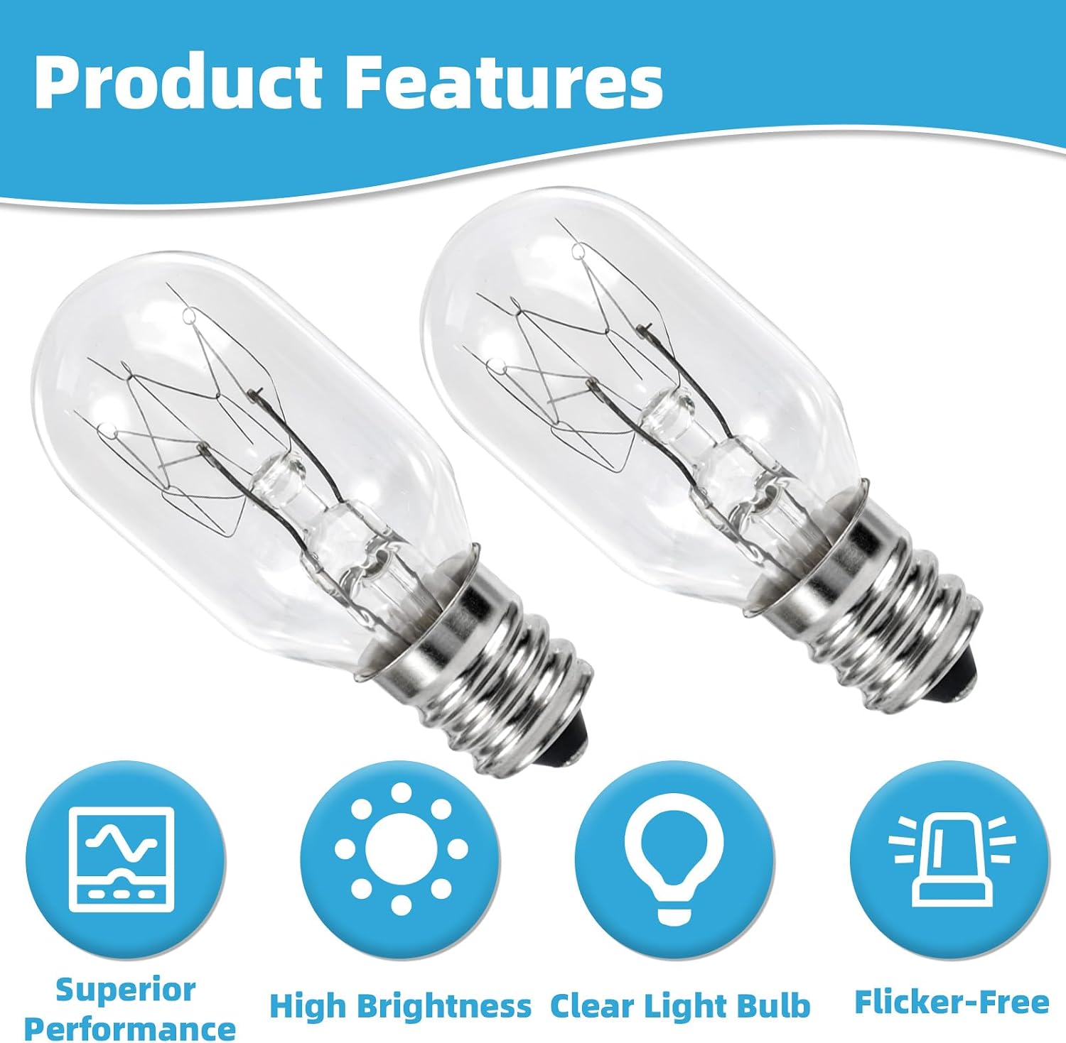 4pcs Screw in Light Bulbs Compatible with Janome Sewing Machines, 15W 120V #7SCW Sewing Machine Replacement Accessories Parts with E26 Base Replaces 8954-C 7SCW-J More