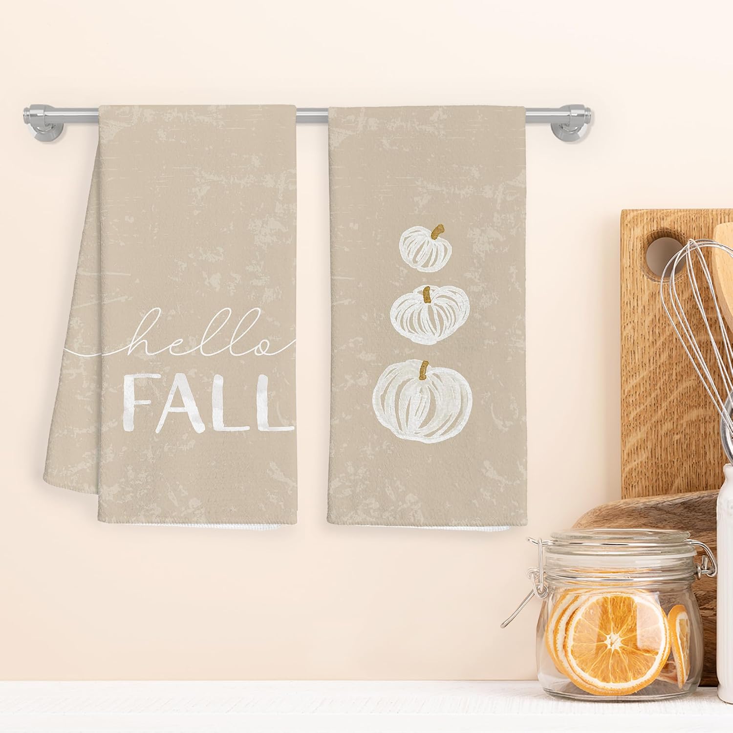 WFSM Fall Decor Decorative Towels Set of 2- Fall Towels Kitchen, Pumpkin Decor, Fall Pumpkin Decor Hand Towels, Fall Hand Towels, Autumn Decor Dish Towels, Autumn Decorations for Home, 16×24 Inches image 4