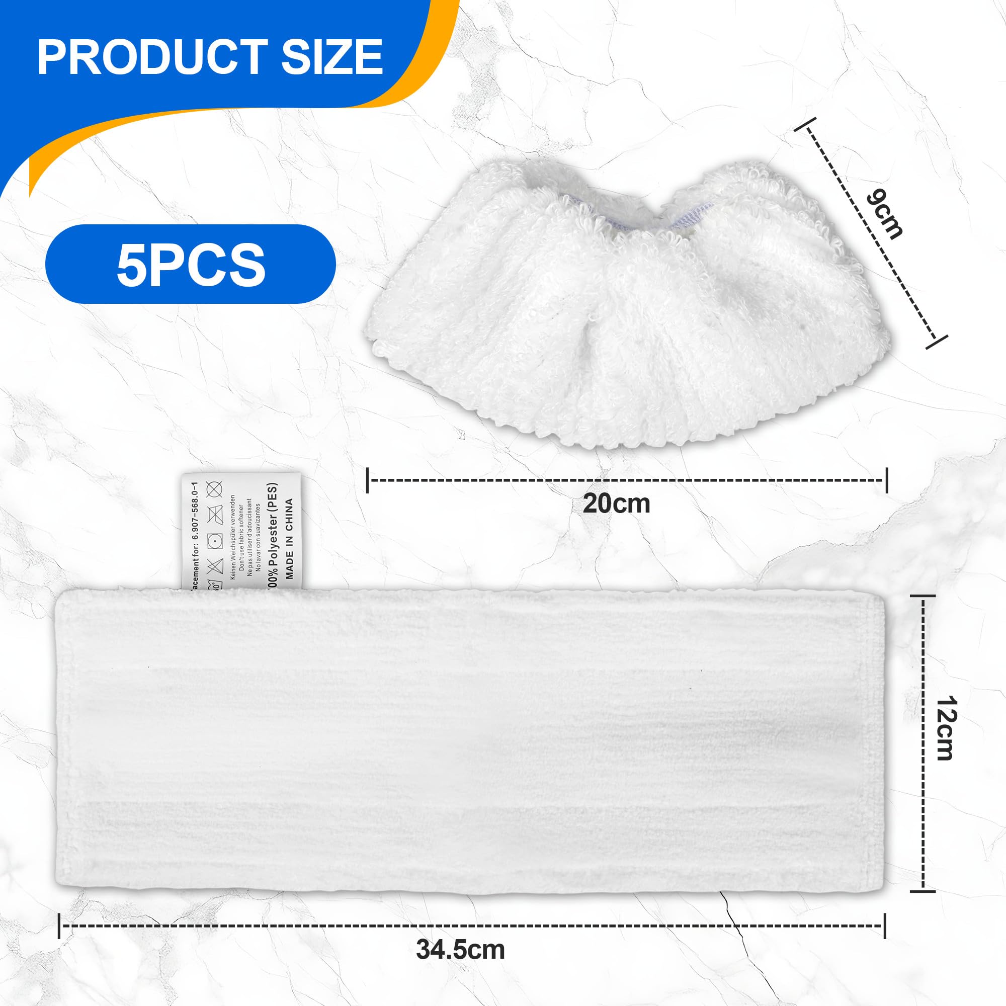 10 Pièces Chiffons de Rechange en Microfibre Compatible avec SC1, SC2, SC3, SC4, SC5, Bonnettes Microfibres Nettoyeurs à Vapeur, Vapeur Karcher Easyfix