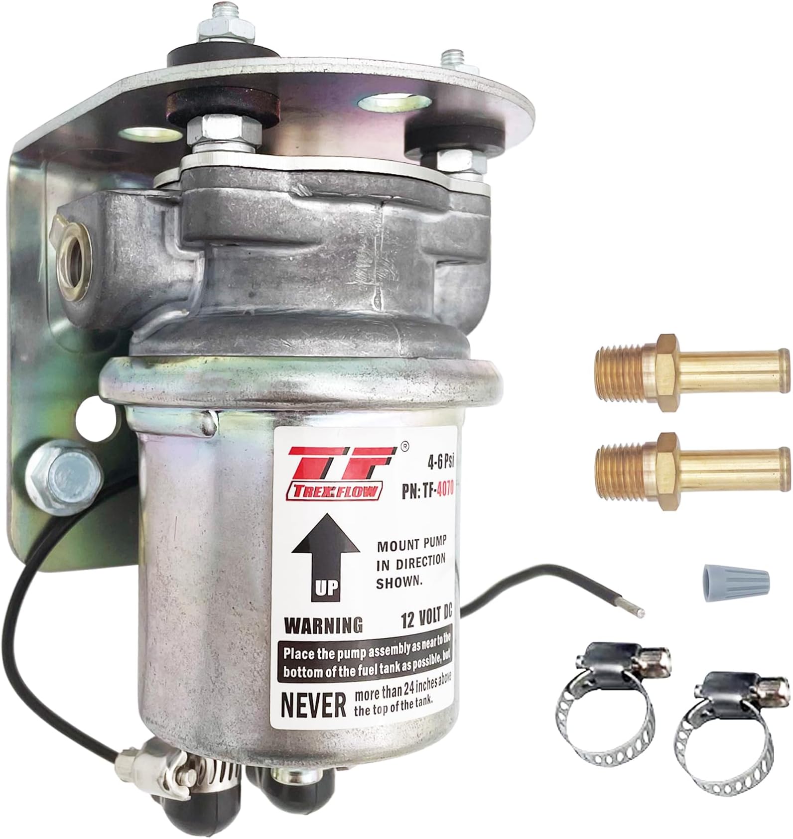 P4070 replacement Electric Fuel Pump 12V 4-6 4-8 Psi fuel pump pre-assembled universal rotary vane for automotive replacement (wiring attachment improved)