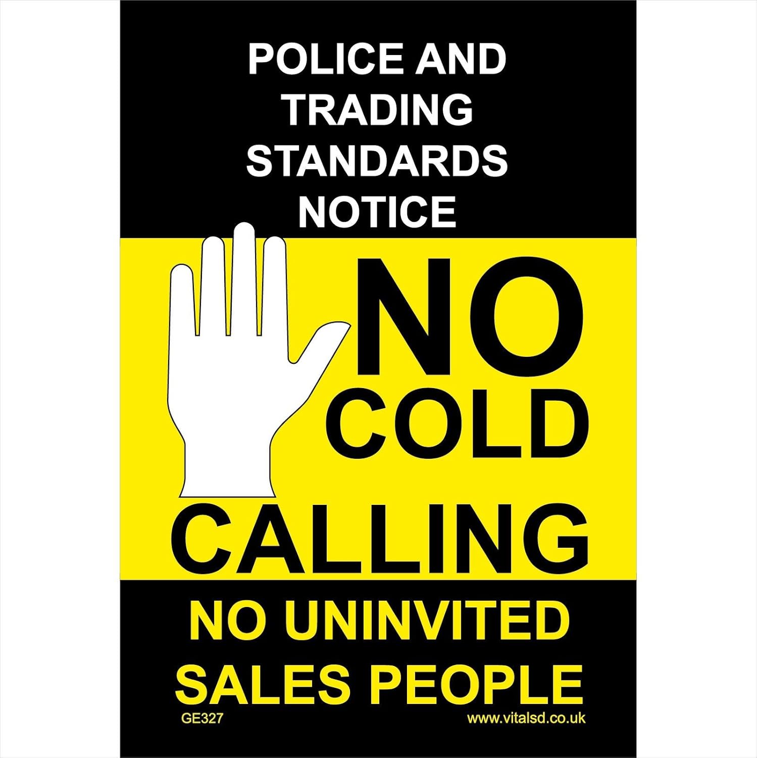 GE327 No Cold Calling Sign Unwanted Salesperson Magazines Door GE327 No Cold Calling Sign Unwanted Salesperson Magazines Door