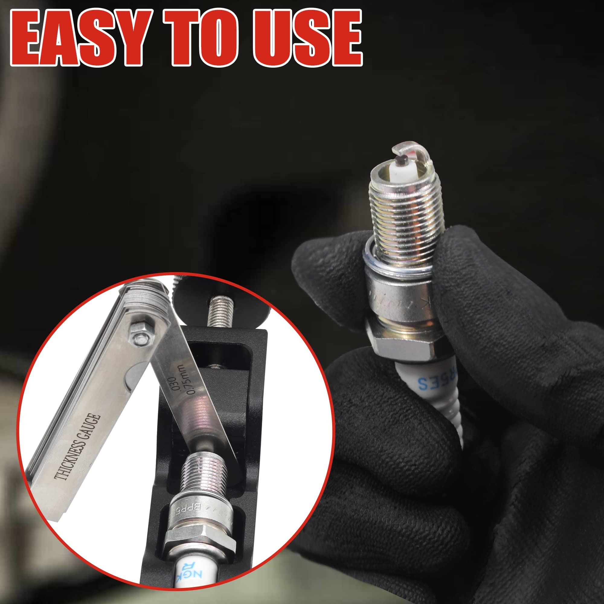 RASTP Spark Plug Gap Tool - Works With Most 10mm, 12mm, 14mm & 16mm Plugs, Comes With Feeler Gauge For Perfect Gapping Every Time - View #9