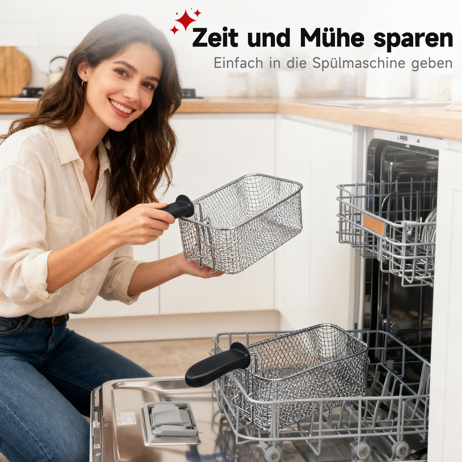 Aigostar Edelstahl Doppel-Fritteuse 3600W mit 2x3L Körben, Kaltzonenfunktion, Thermostat (90-190°C), Sichtfenster, emailliertem Topf, Ölfilter & Automatik-Abschaltung, Schwarz