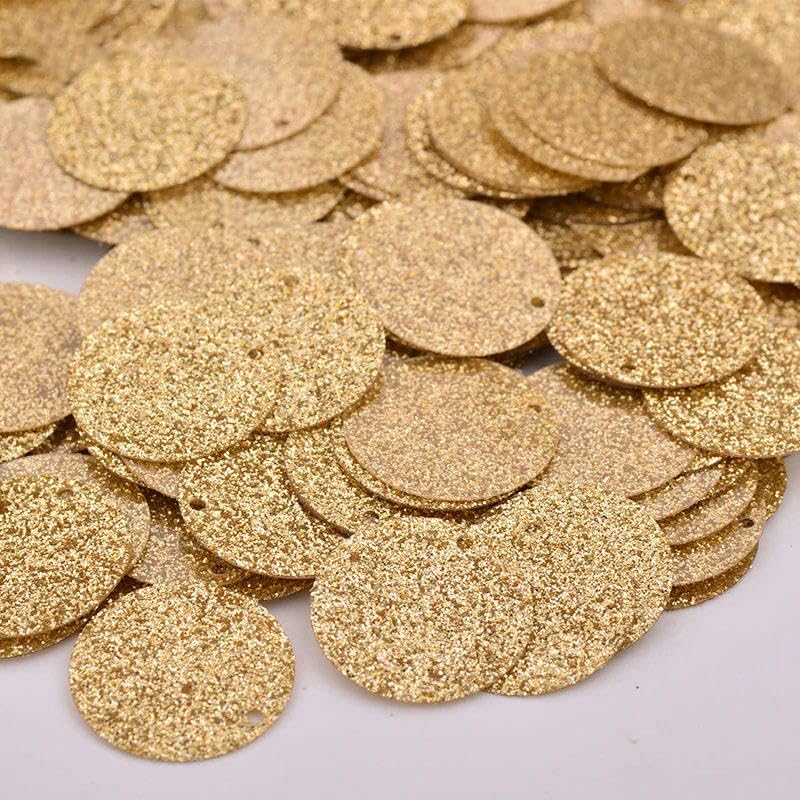 Cekiny do przyszywania, Cekiny do szycia, 20 g, 18 mm, wielokolorowe, przyszywania, dekoracji rękodzielniczych(Gold)