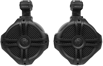 Pair Rockville RWB70B Black 6.5 250w Marine Wakeboard 360 Swivel Tower Speakers