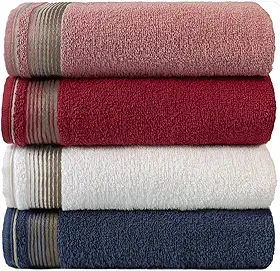 Kit Com 4 Toalhas Banhão Gigante Alta Absorção Sublime 70x150cm - KIT 5 (Rosa/Terracota/Branco/Azul)