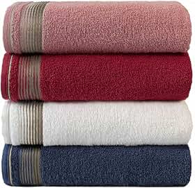 Kit Com 4 Toalhas Banhão Gigante Alta Absorção Sublime 70x150cm - KIT 5 (Rosa/Terracota/Branco/Azul)