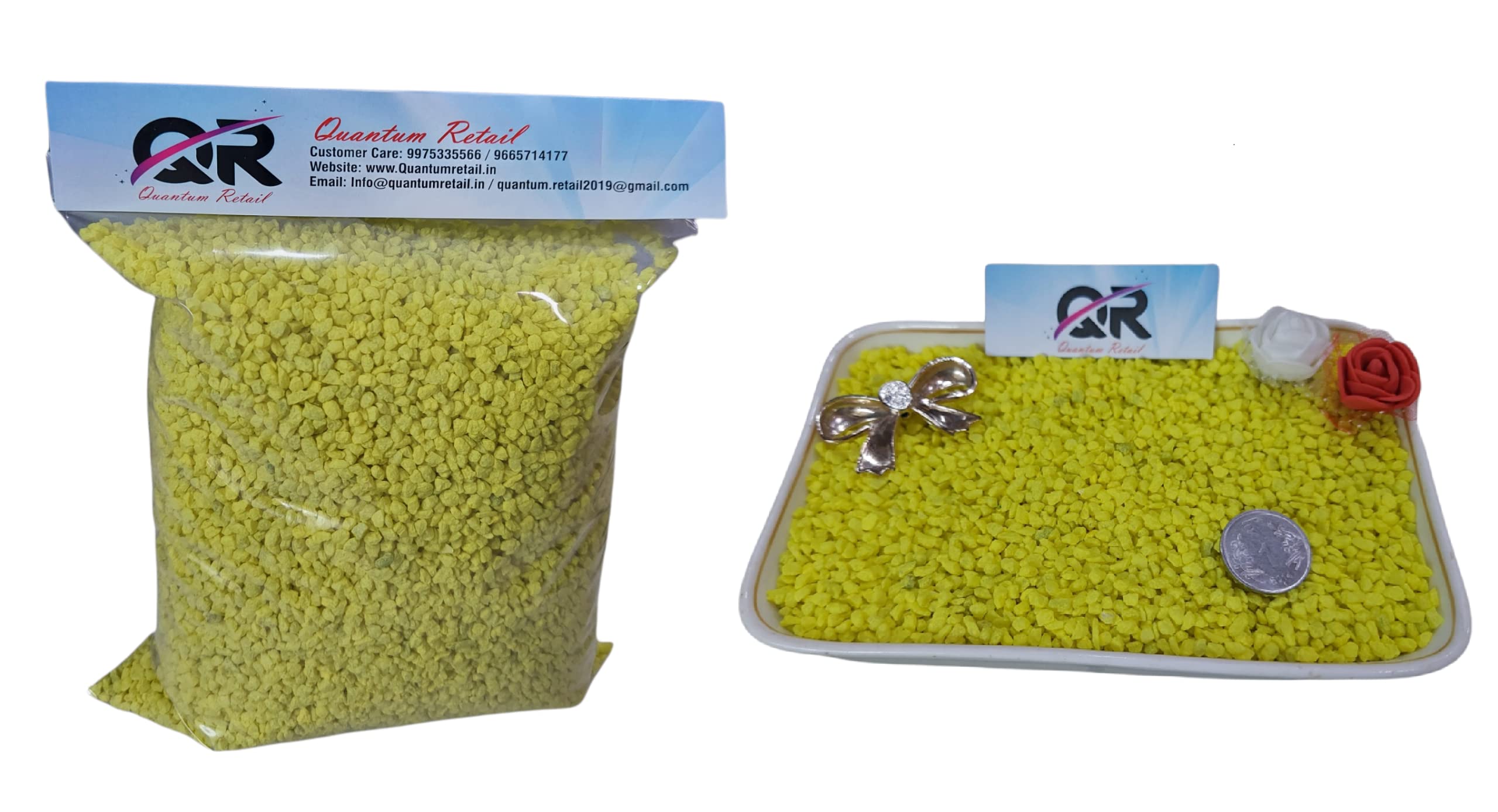 Quantum Retail (450 Grams) Marble Chips for Garden, Aquarium, Indoor Outdoor Decoration Pebbles Stone - (Size:3mm-5mm) (Lemon Yellow) (B09MLNW18B) Amazon Price History, Amazon Price Tracker