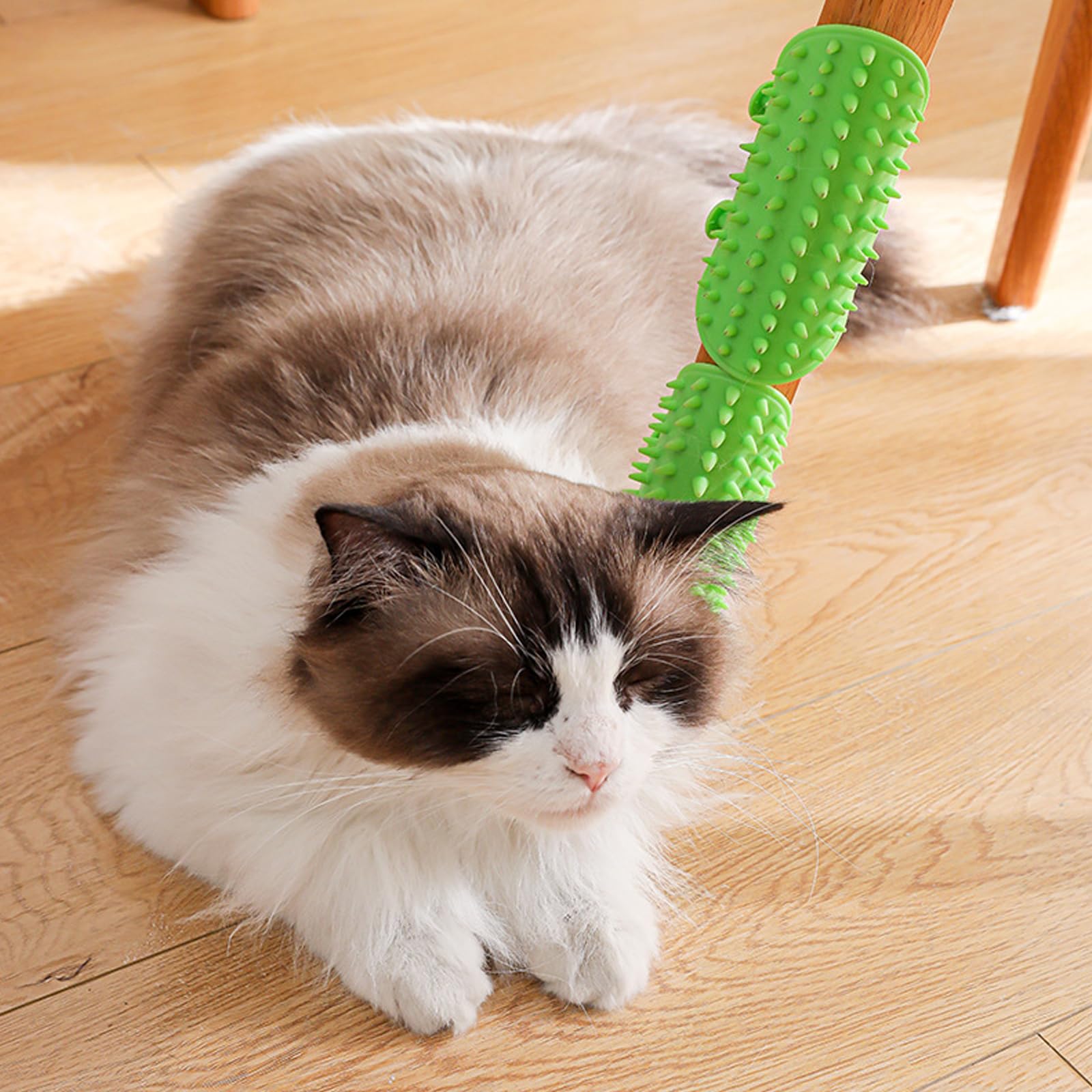 KASESSS 4 Pieces Pet Tickling Artifact, Silicone 2-in-1 Cat Self Groomer, Soft Tickling Comb Pet Brush - Image 3