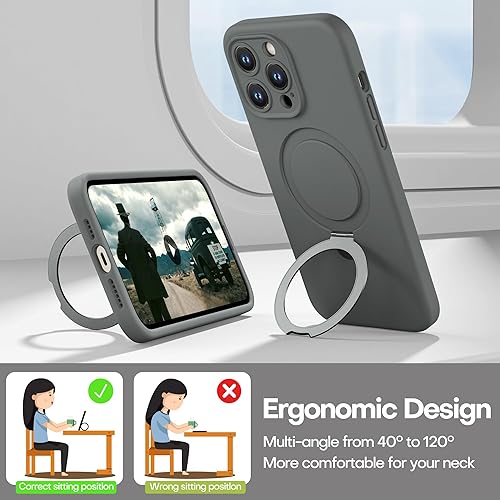 Miniatura 4 de CellEver Funda de silicona magnética compatible con iPhone 14 Pro Max protección de cámara protección de grado militar compatible con MagSafe funda