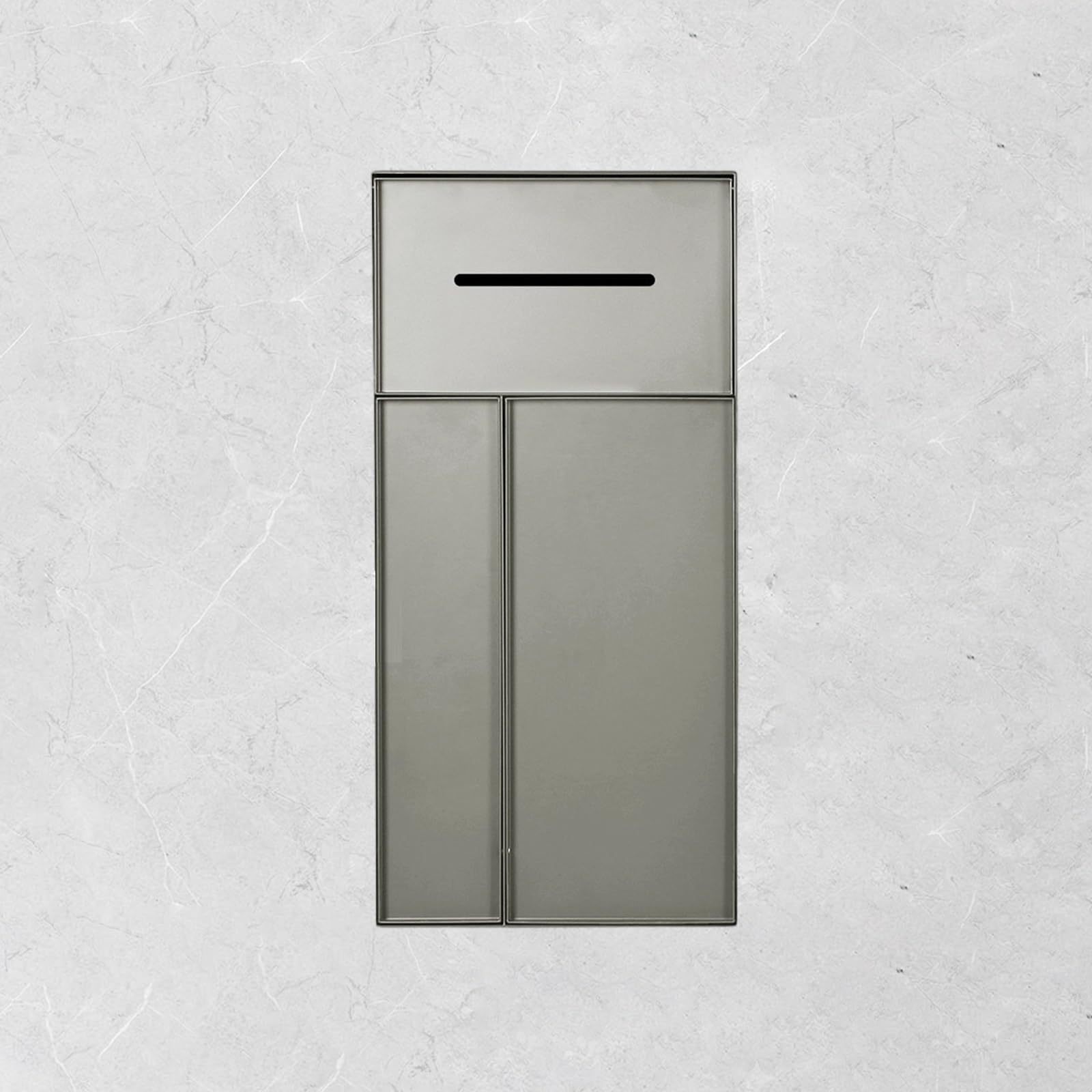 MESCXTY Tileable Recessed Bathroom Niche, 3-in-1 in-Wall Hidden Toilet Paper Holder, Trash Can & Brush Storage, 304 Stainless Steel Flush Mount Organizer