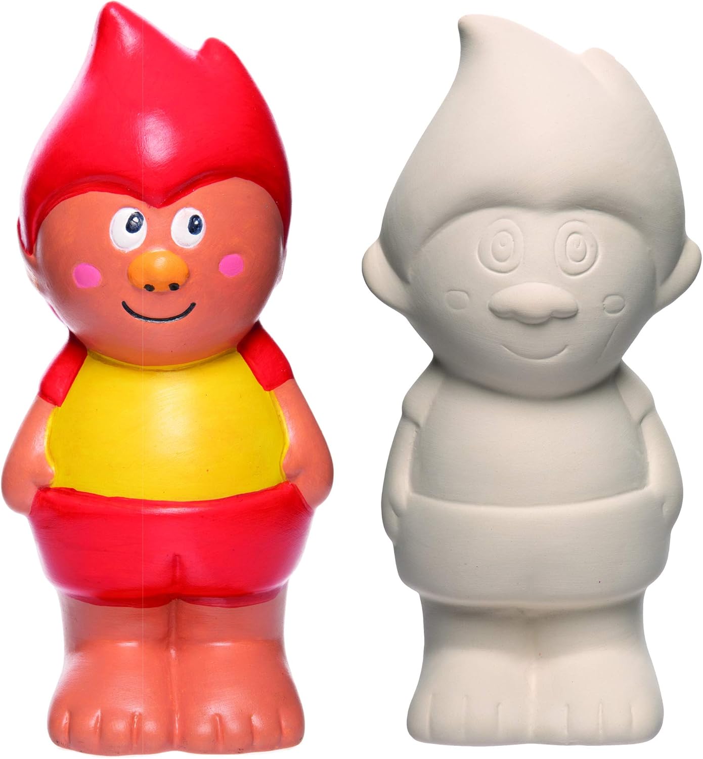 Baker Ross At892 Hairy Head Shaped Ceramic Piggy Banks (Pack of 2) for Arts and Crafts Projects for Kids, Assorted
