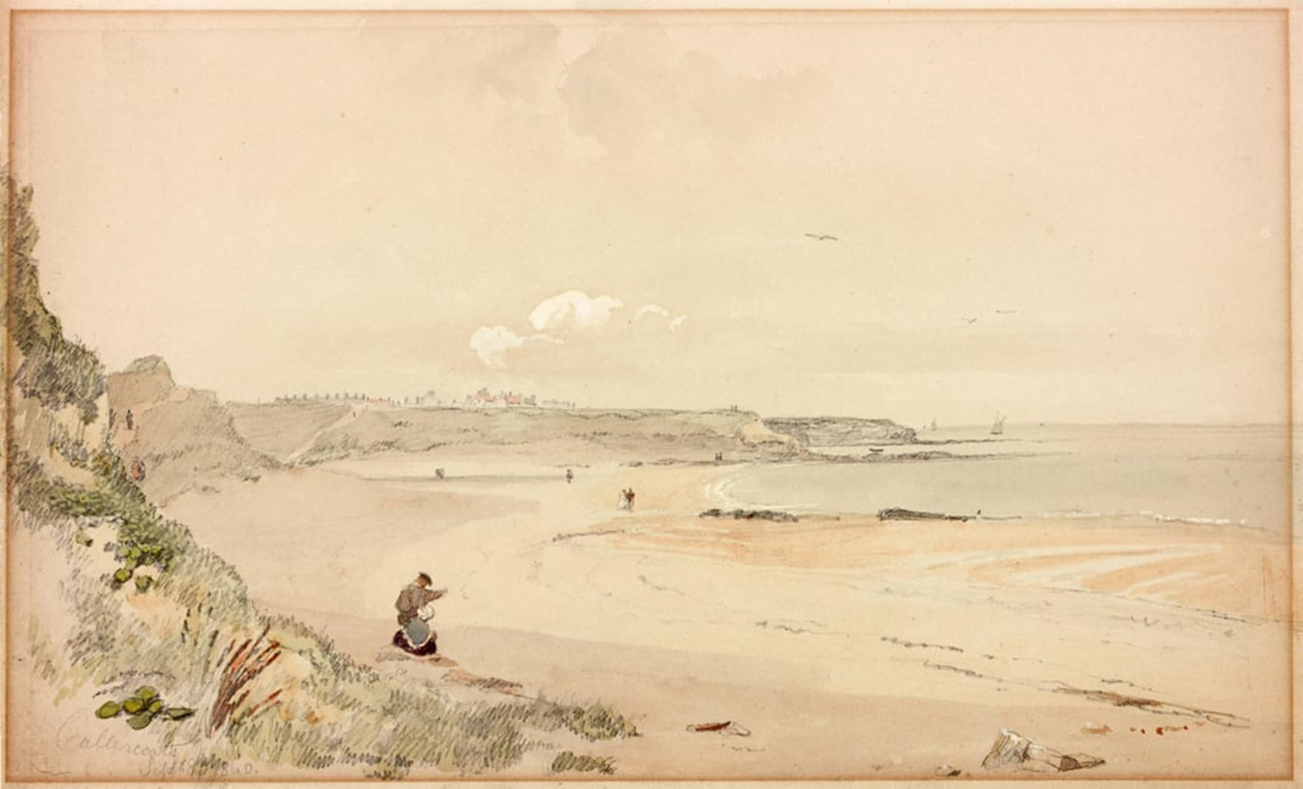 ARTXLXXBN Famous Painting Canvas Artwork Graffiti Print Cullercoats Bay September Th by Johncarmichael Portrait Canvas Image for Home Decor 60x90cm
