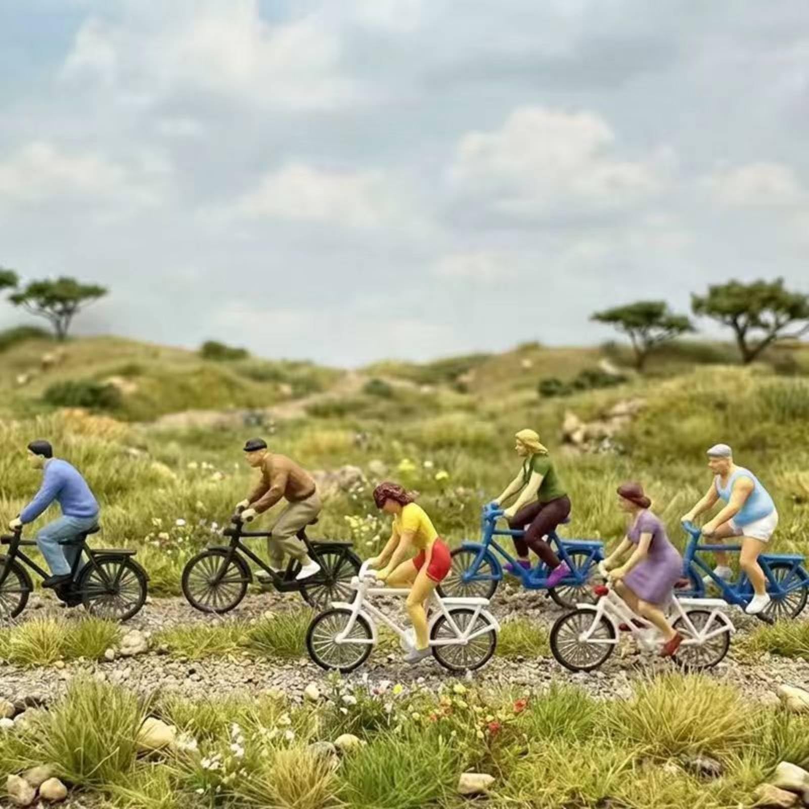 Amazon.co.jp: Dickly 6 個 ミニチュア 自転車 フィギュア