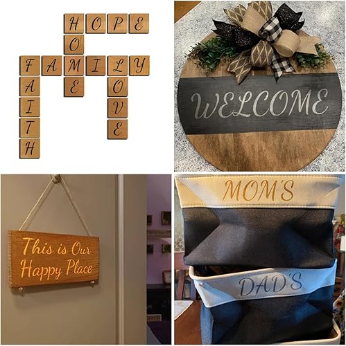 Miniatura 2 de Plantillas de letras del alfabeto de 2.5 pulgadas para pintar, paquete de 70 plantillas de letras y números con letreros para pintar sobre madera,