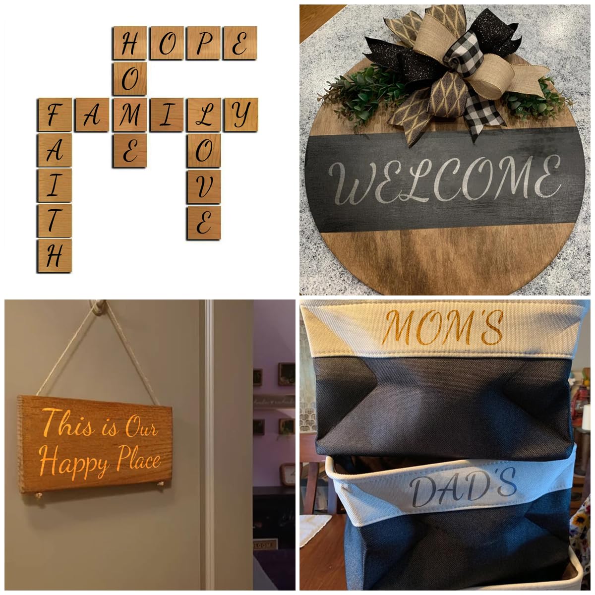 Plantillas de letras del alfabeto de 1 pulgada para pintar, paquete de 70 plantillas de letras y números con letreros para pintar en madera, plantillas reutilizables de números y letras para pizarra,