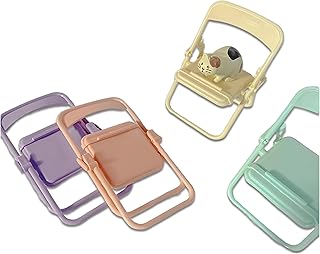 حامل هاتف ذكي - تصميم متعدد الاستخدامات وقابل للطي لجميع الهواتف الذكية، مثالي للاستخدام على سرير النوم، في المكتب، والمنزل، يضيف لمسة من الأناقة إلى أي ديكور مع العديد من خيارات الألوان. (4 قطعة)