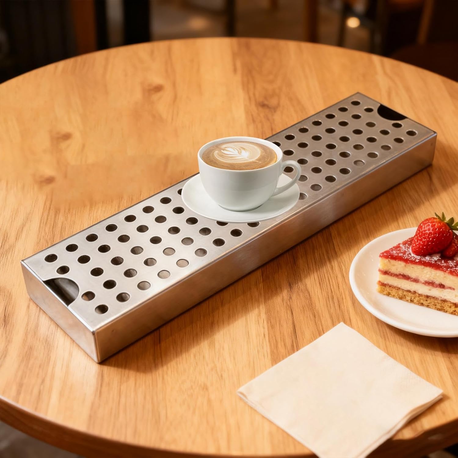 Kegerator Drip Tray, Stainless Steel Beer Tower Drain Pan (13 x 3.5 x 1.2 in), Portable & Removable