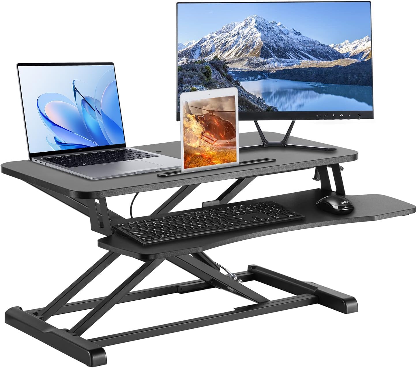 PrimeCables 32 inch Standing Desk Converter for Desk Workstations
