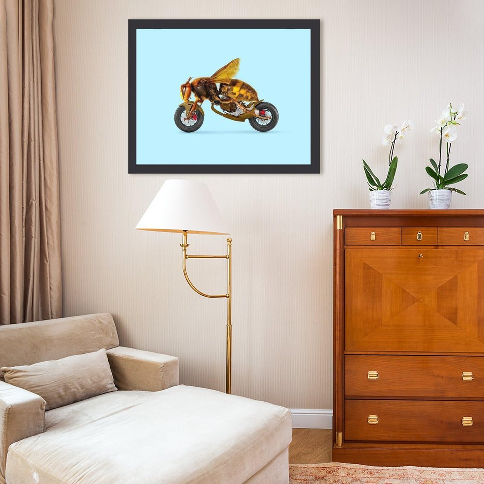 Amazon.co.jp: スズメバチのオートバイ 絵画 絵 アフロ