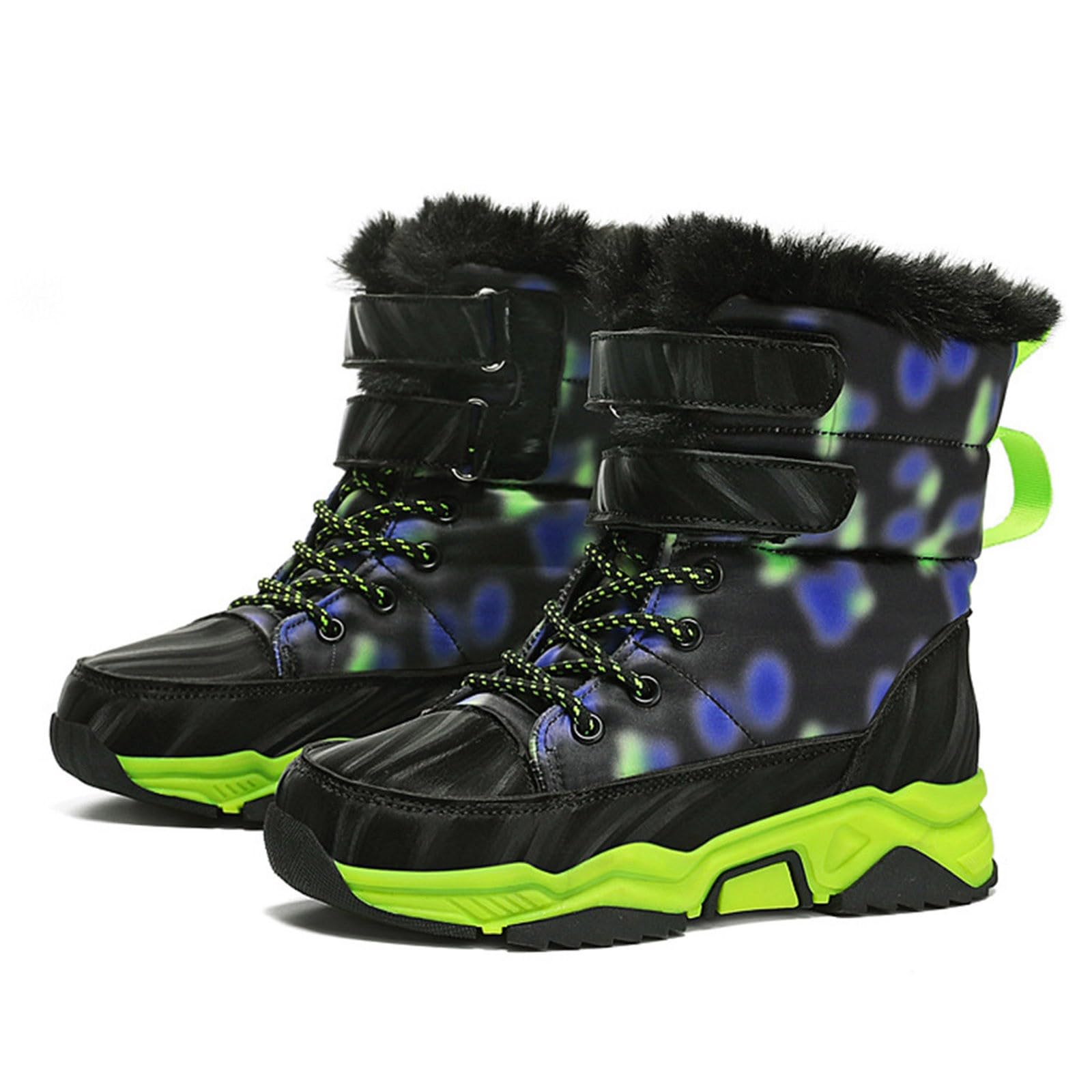 Stivali da Neve per Bambine Bambini Moda Calzature da Escursionismo Stivali Invernali Antiscivolo Scarpe Invernali Allaperto Antiscivolo Boots Stivaletti Stringati per Bambina