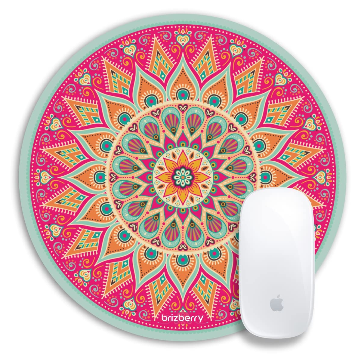 Brizberry® Mouse Pad, Round Large Premium for Desktop Laptop PC Office Gaming Professional 240 X 240 X 3 mm [20% Larger] (8R - Pack of 1)