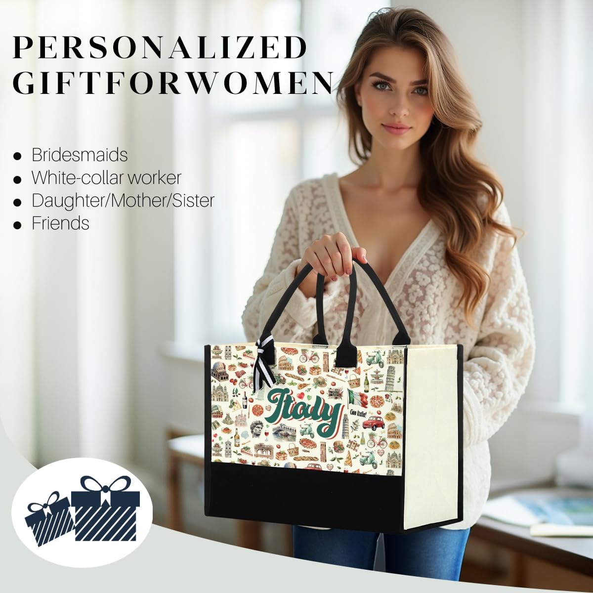 Italy Chicago New York Las Vegas Paris Gifts for Women Canvas Tote Bag - Image 2