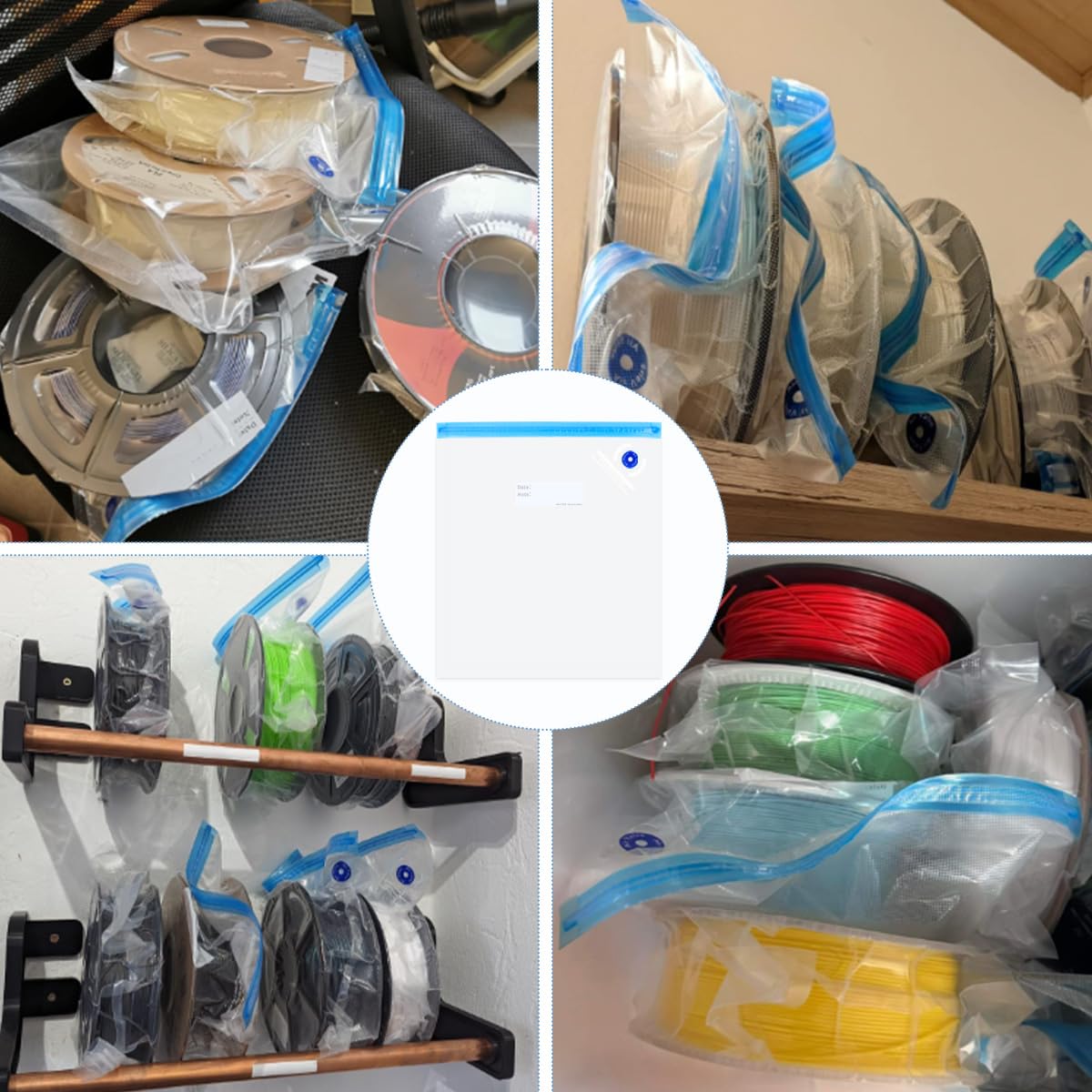 20 sztuk 34 × 30 cm przechowywanie filamentu 3D, filament PLA próżniowy, zestaw worków próżniowych do filamentu, przezroczyste worki do przechowywania filamentów, małe worki próżniowe odporne