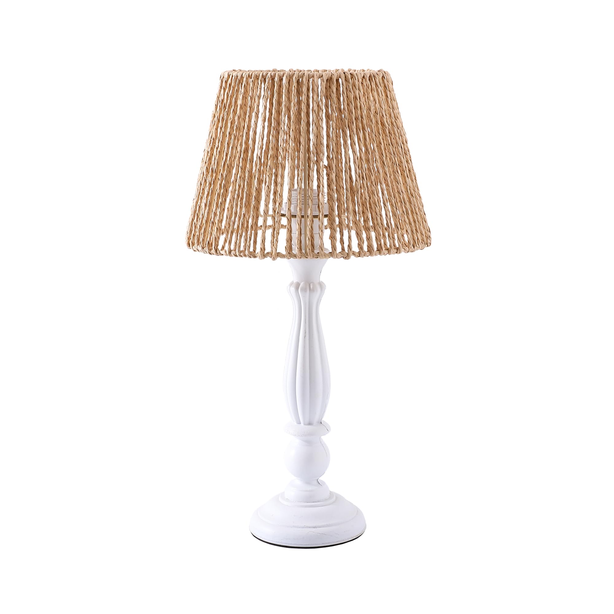 Kuber Industries Aesthetic & Modern Bedroom Lamp for Side Table | Office & Desk Table Lamp for Living Room and Home Decor with Paper, Iron Frame & Wooden Base | Light Blue-23AT03 1