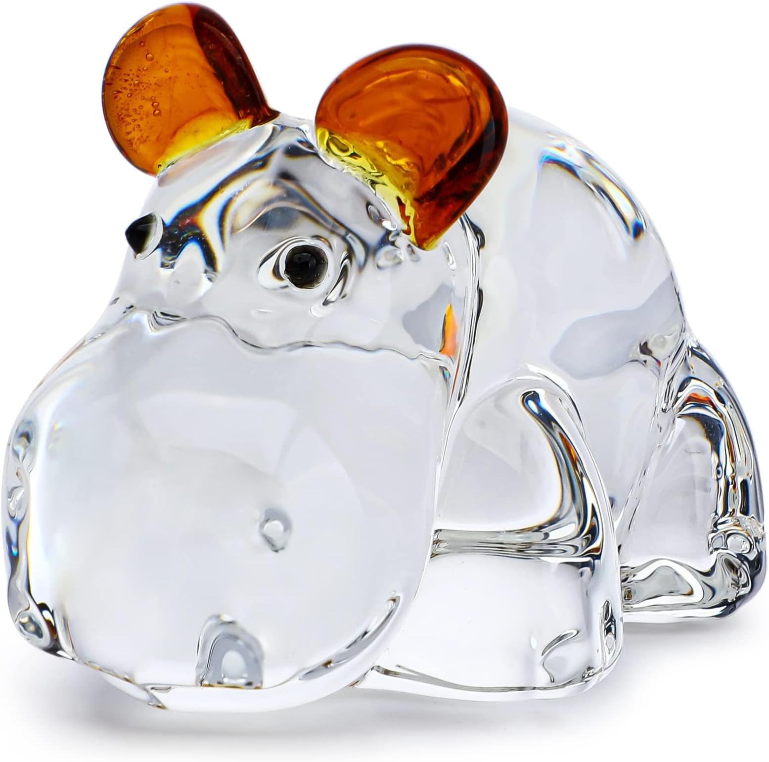 2.5inch Crystal Hippo Figurine Collectibles Art Glass Animals Hippopotamus