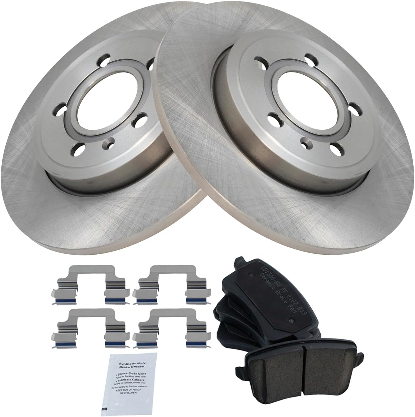 TRQ Rear Brake Pad & Rotor Kit for 2009 Audi A4 A4 Quattro