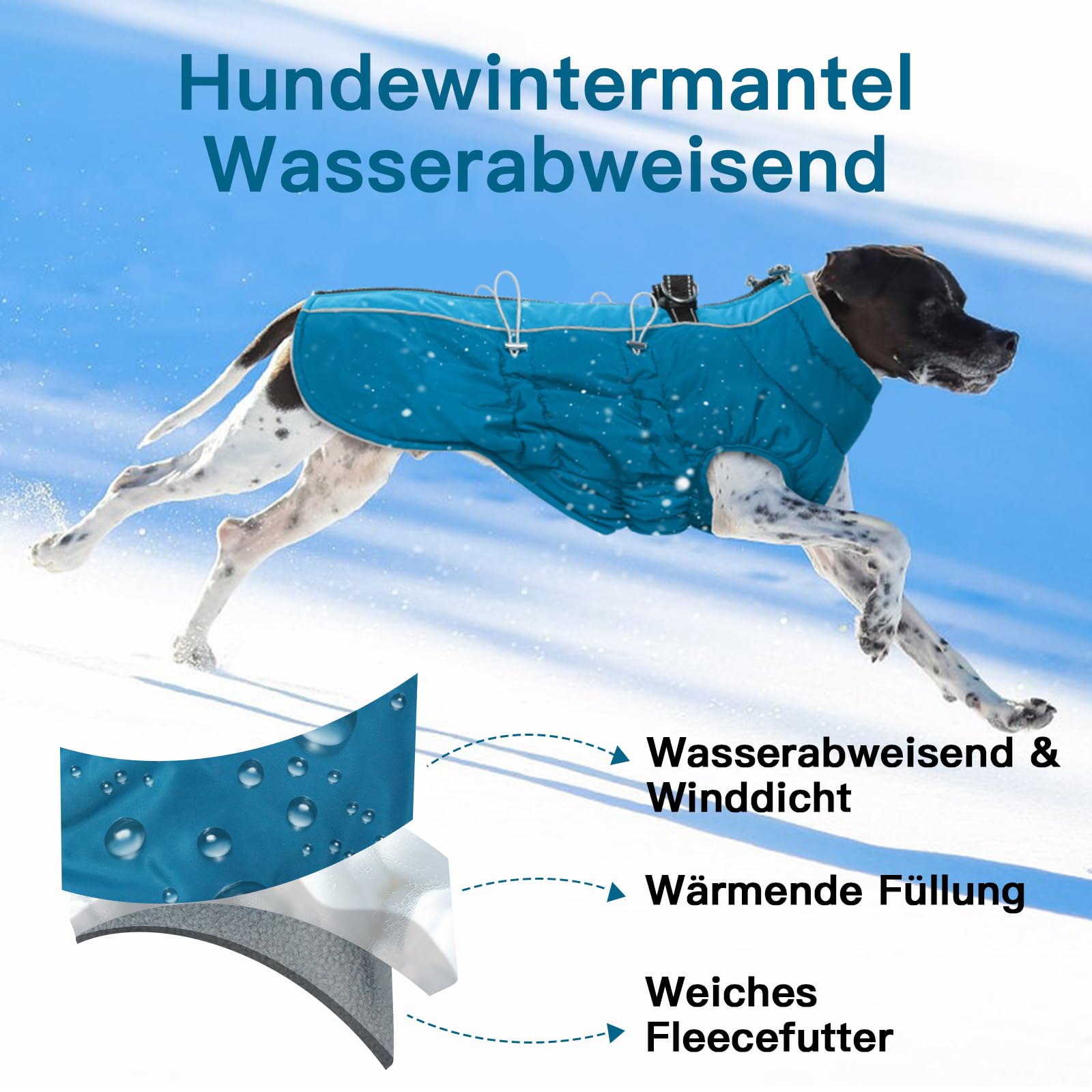Chaqueta para perros grandes, sin mangas, resistente al agua, abrigo de nieve para perros, abrigo para perros con protección abdominal, cuello de forro polar, abrigo para perros grandes, gran