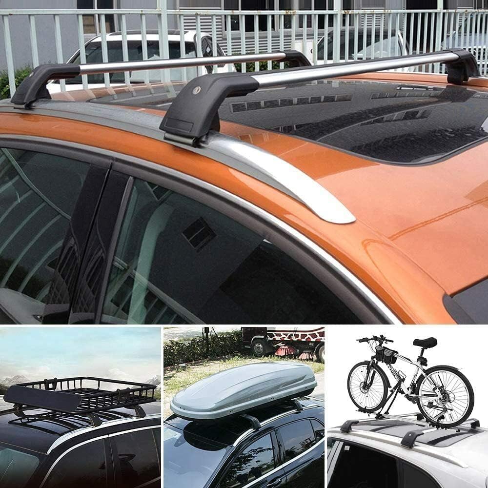 Aluminum Cross Bars Compatible with Geely Coolray 2018-2024 for Car Roof Rack with Lock Cargo Carrier, Silver&Balck