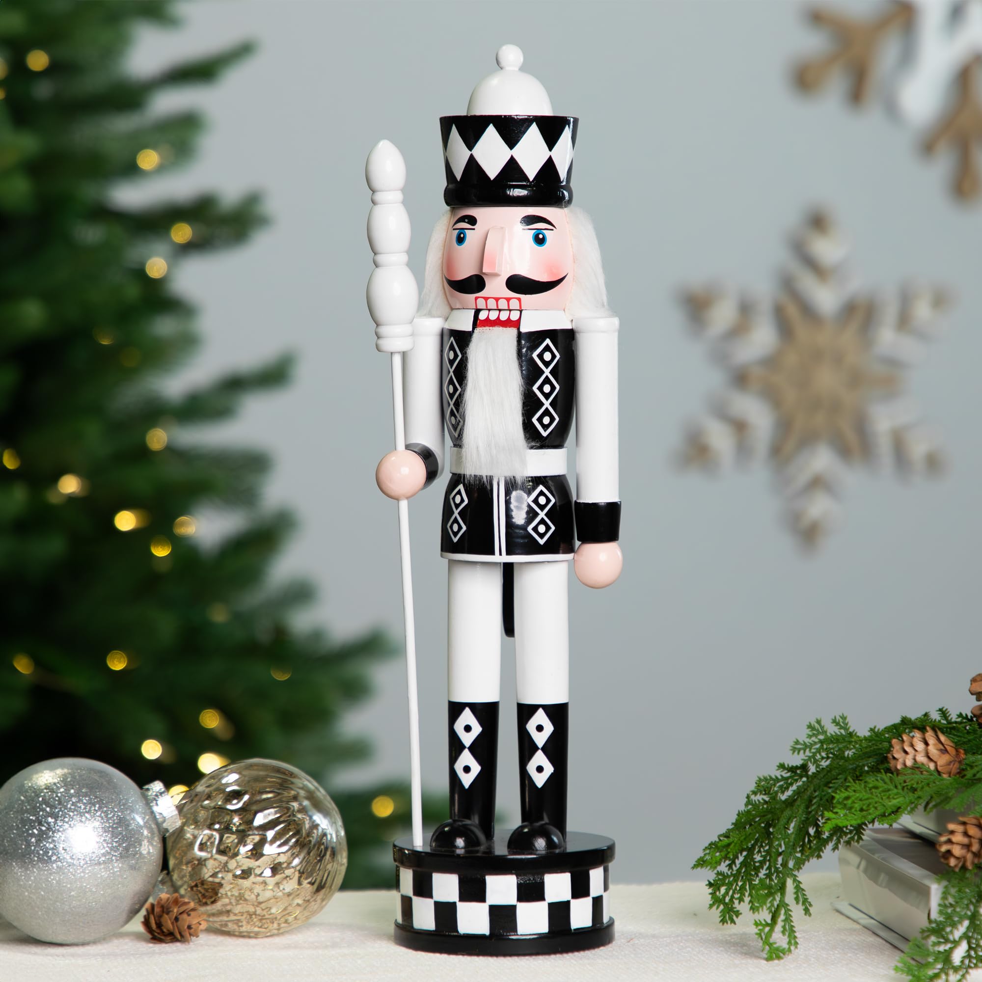 Northlight Checkered Nutcracker Soldier with Scepter Christmas Figure - 15