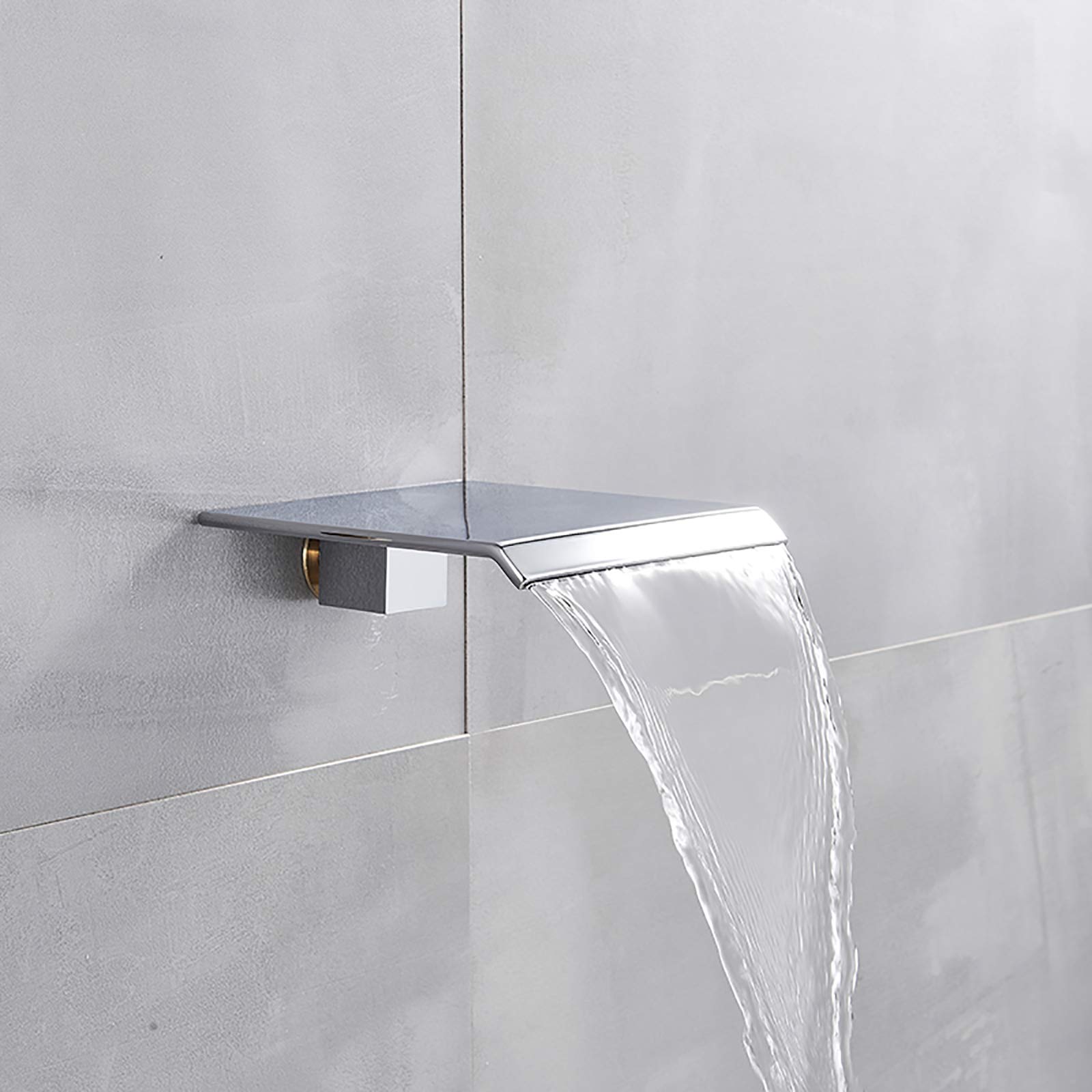 Robinet de baignoire cascade chic en laiton – Montage mural G1/2 Entrée de douche moderne Bec haut débit pour une installation facile dans la salle de bain