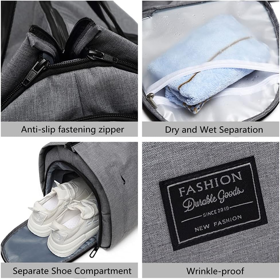 Garment Bags for Business Travel Convertible Travel Duffel Bag Carry on Garment Bag 2 in 1 Weekender Suit Bag for Men Women (Grey)