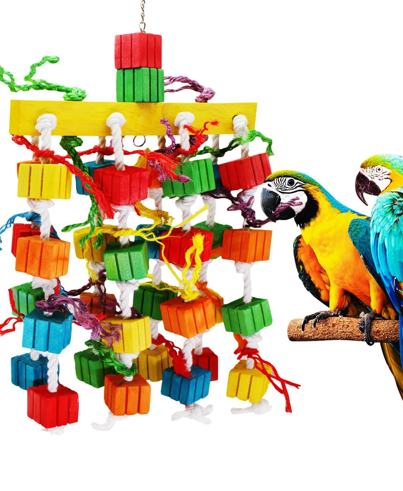 MQUPIN Juguetes Masticables Parrot Loros, Juguetes De Madera De para Romper Juguetes para Loros, Juguetes De Forrajeo para Loros Montados En Jaulas, Hábitat De Los Agapornis para Trepar y Picar