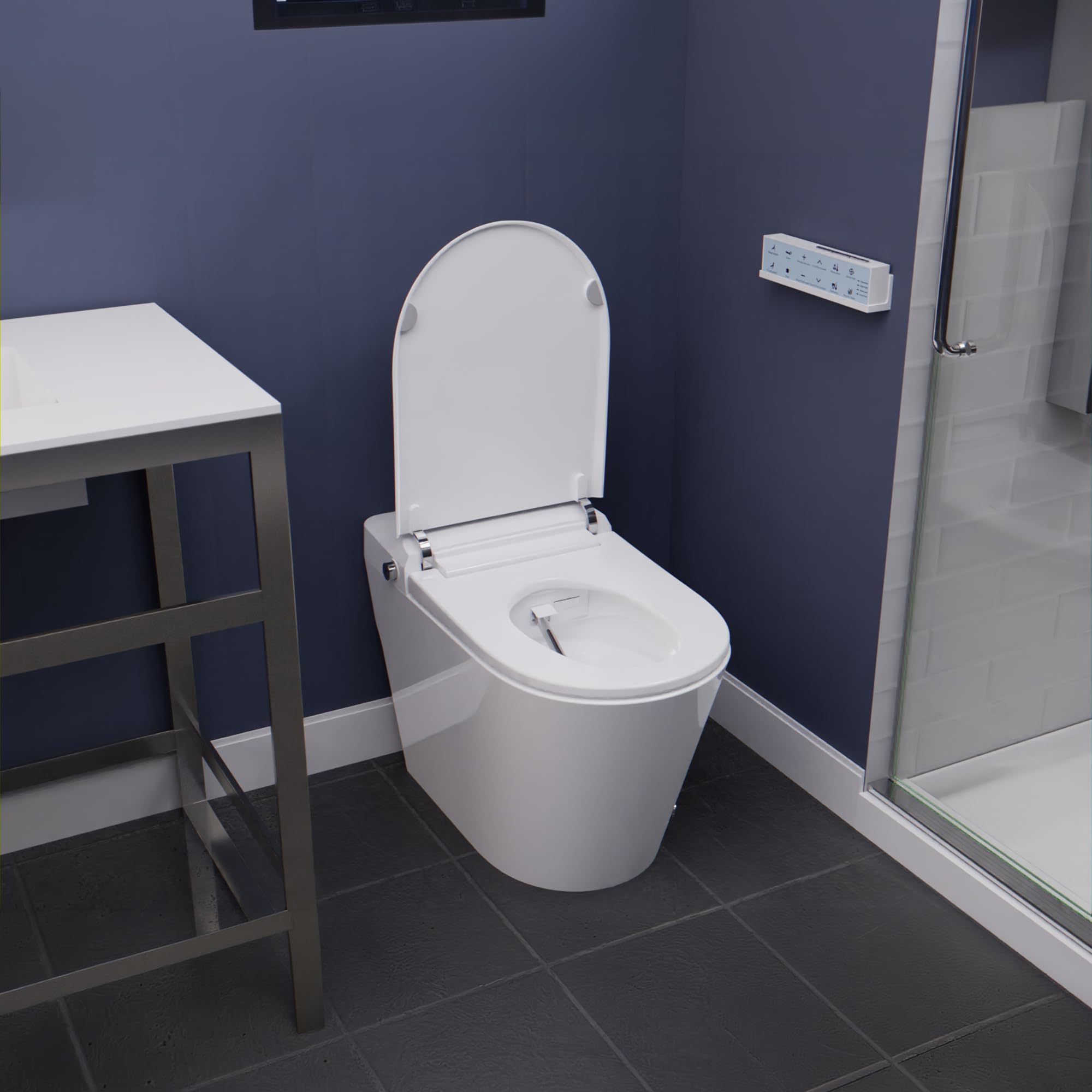 ANZZI One-Piece Smart Toilet Bidet Elongated 1.28 GPF White with
