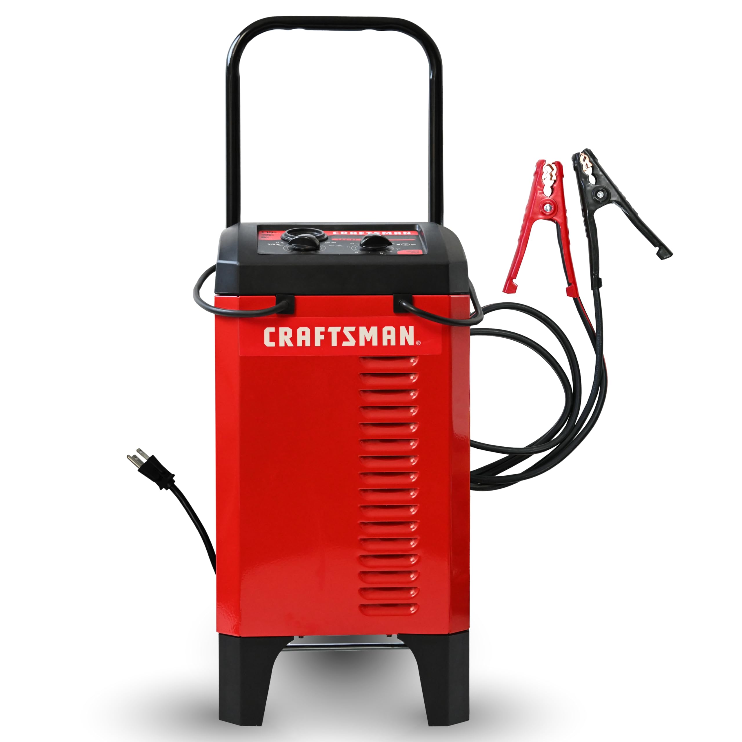 CRAFTSMAN Wheeled Manual 6A Car Battery Charger and 175A Engine Starter, 2-in-1 Solution, Timer-Controlled, 25A Boost, for 12V Power Sport, Automotive, and Marine Batteries, CMXCESM274
