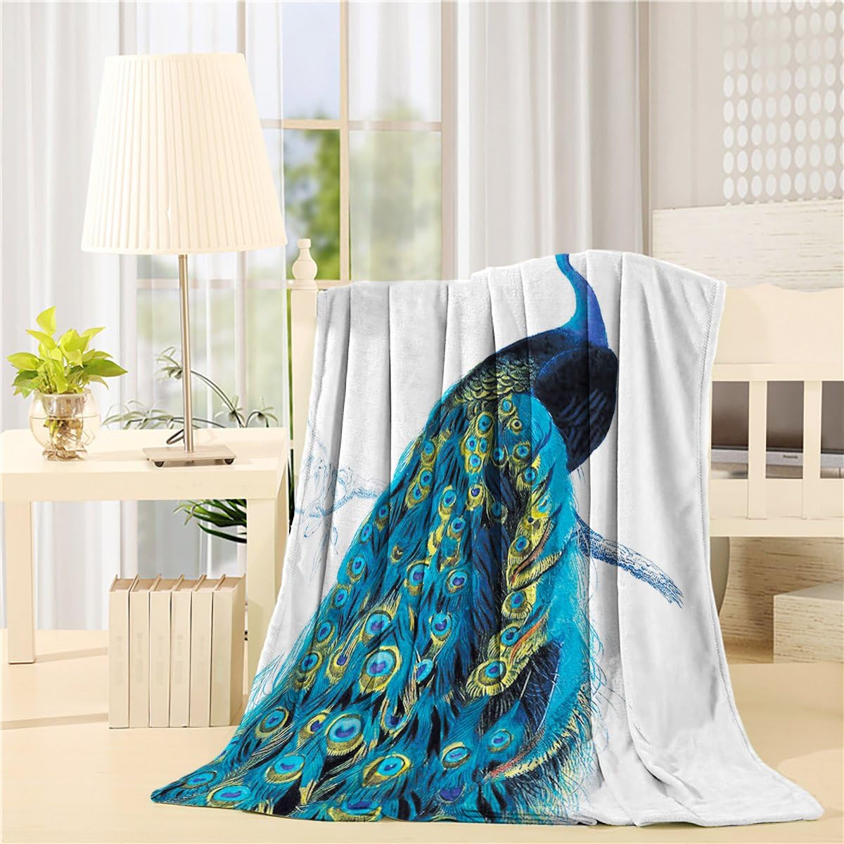 Flannel Fleece Bed Blanket 40 X 50 Inch Peacock Throw Li Flannel Fleece Bed Blanket 40 X 50 Inch Peacock Throw Li