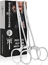 SCHWERTKRONE 14cm Stainless Steel Straight Curved Pliers Set for Sewing, Jewellery, Piercing and Fishing